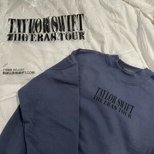 taylor swift eras tour blue sweatshirt (international version)